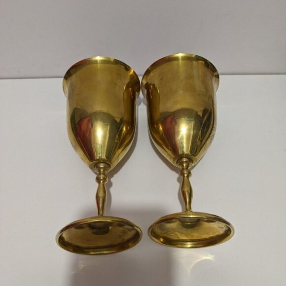 Copy - Vintage goblets brass pair goblets 2pcs - Picture 3 of 8